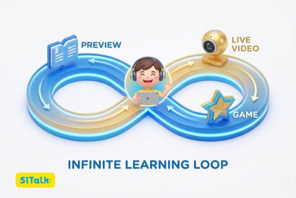 Which kids’ English solutions combine live teacher